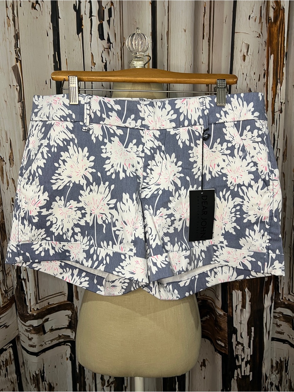Dear John Blue Floral Roll-Hem Women's Shorts